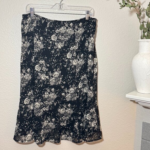 Van Heusen Y2K Floral Midi Skirt Size 10 - Picture 1 of 5